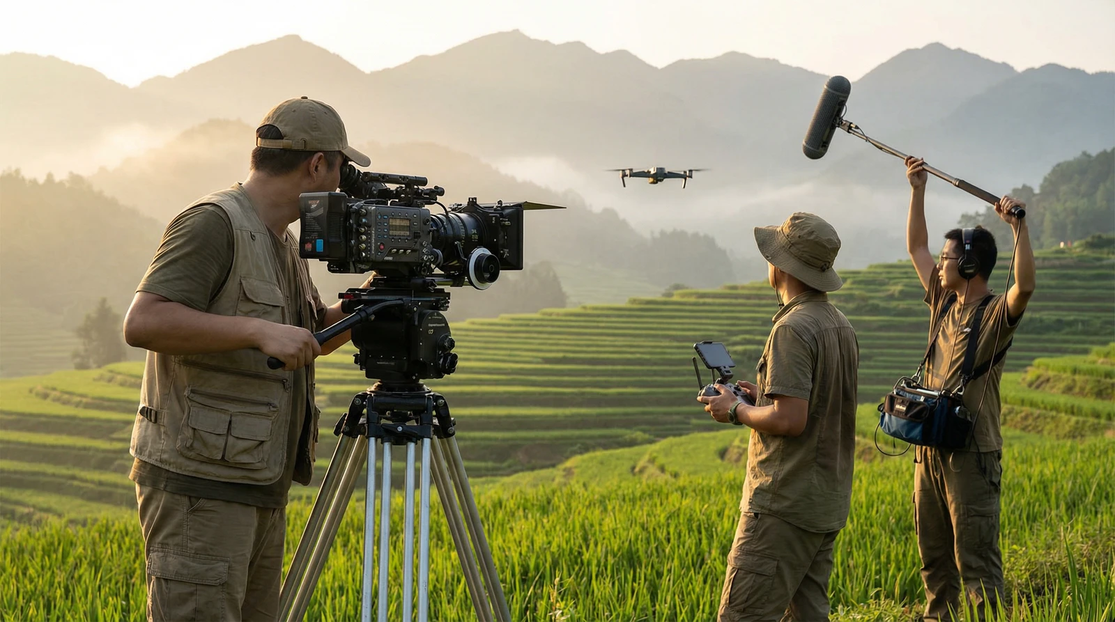 日本三级海角社区栏目云南梯田纪录片拍摄团队