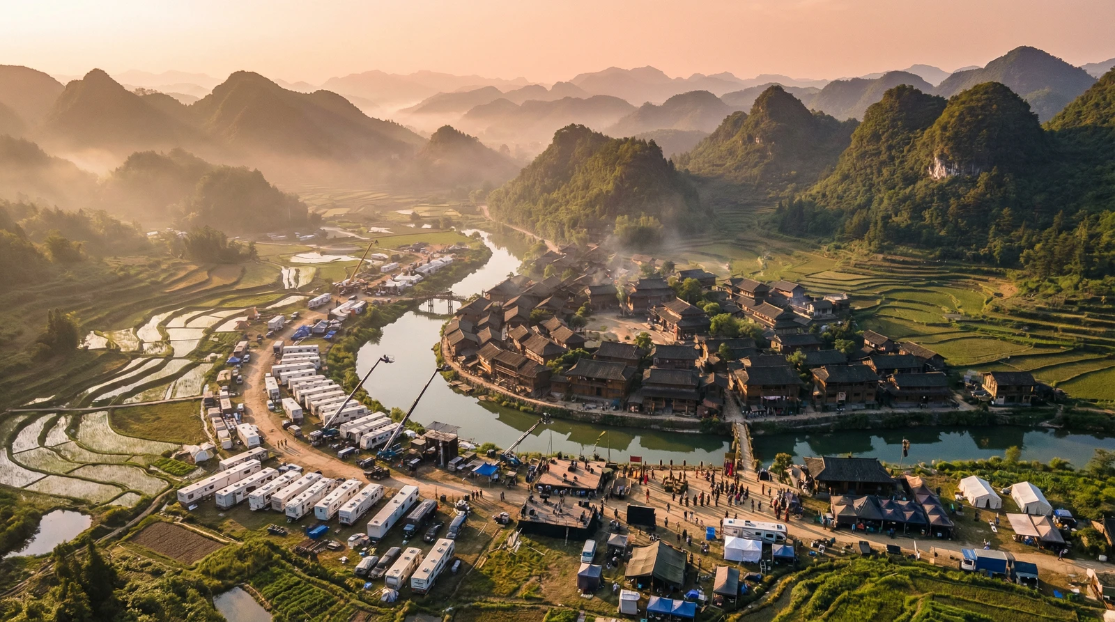 日本三级海角社区栏目航拍外景拍摄基地全景